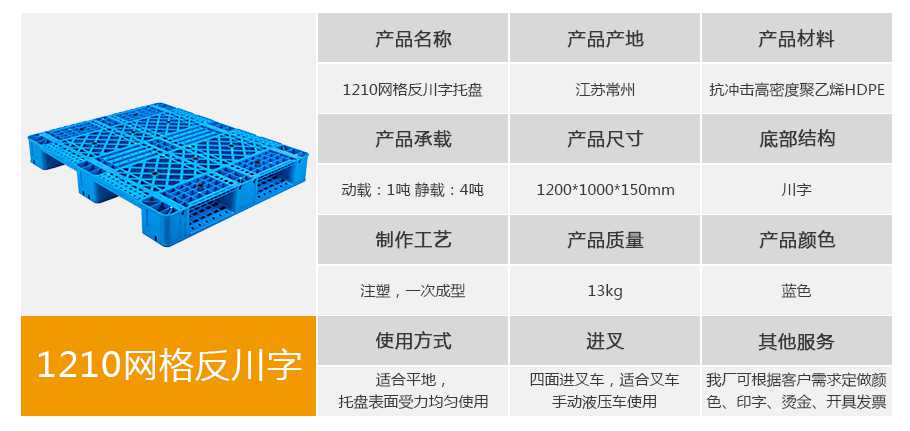 軒盛塑業(yè)1210網格反川字塑料托盤