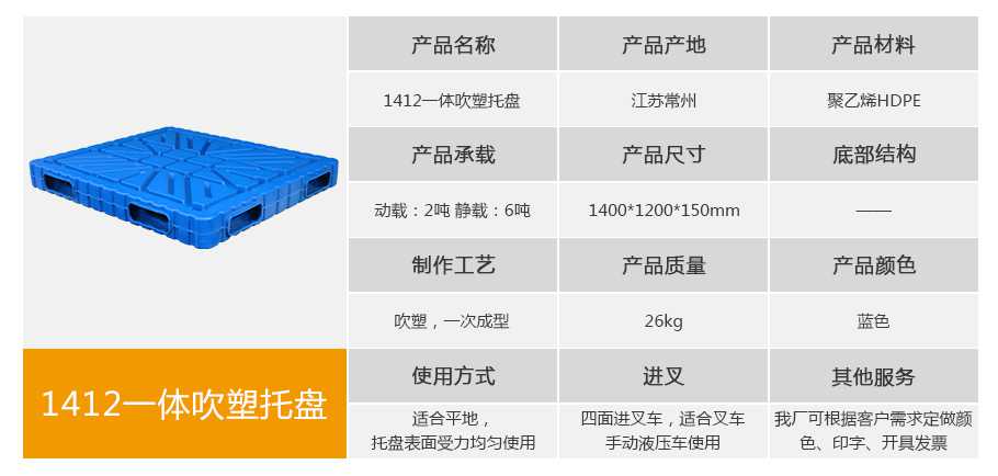 軒盛塑業(yè)1412一體成型吹塑托盤