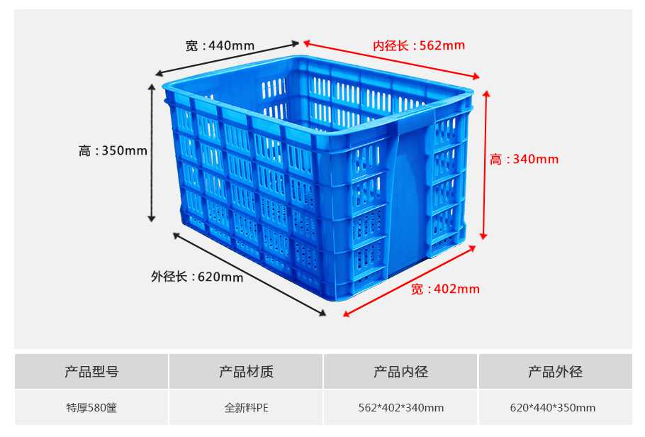 軒盛塑業(yè)580塑料周轉筐厚筐